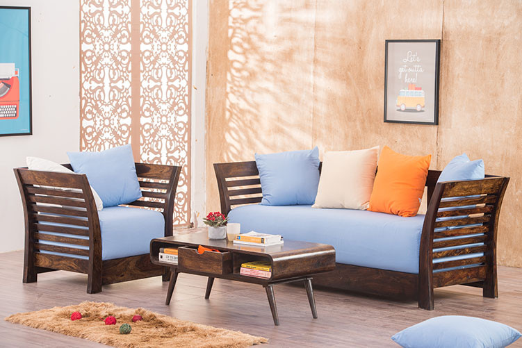 Wibrant Solid Wood Sofa Set 3+2Seater